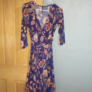 2/$30   Vintage style wrap dress 3/4 sleeve VNeck